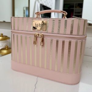 Nicole Miller Blush and Gold Striped Beauty Box